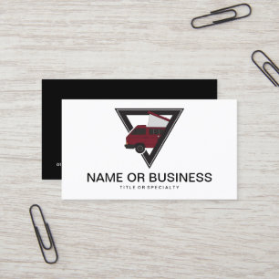 Tarjeta De Visita bus maroon triangular