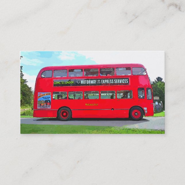 TARJETA DE VISITA BUS ROJO BRITÁNICO (Anverso)