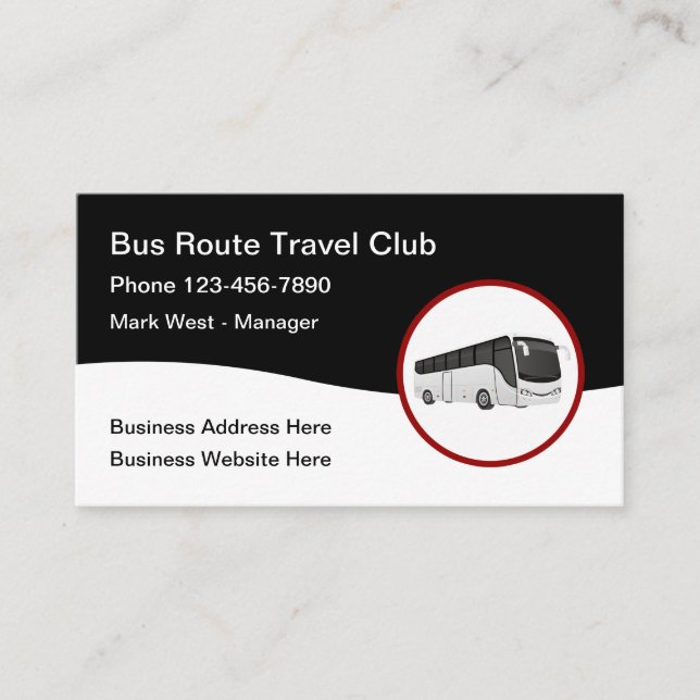 Tarjeta De Visita Bus Tour Travel Club (Anverso)
