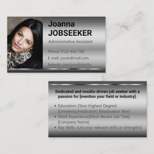 Tarjeta De Visita Buscador de empleo clásico Ombre minimal elegante