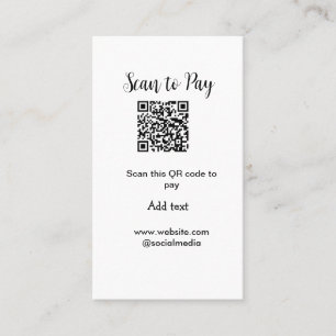 Tarjeta De Visita Buscar para pagar el análisis código QR agregar de