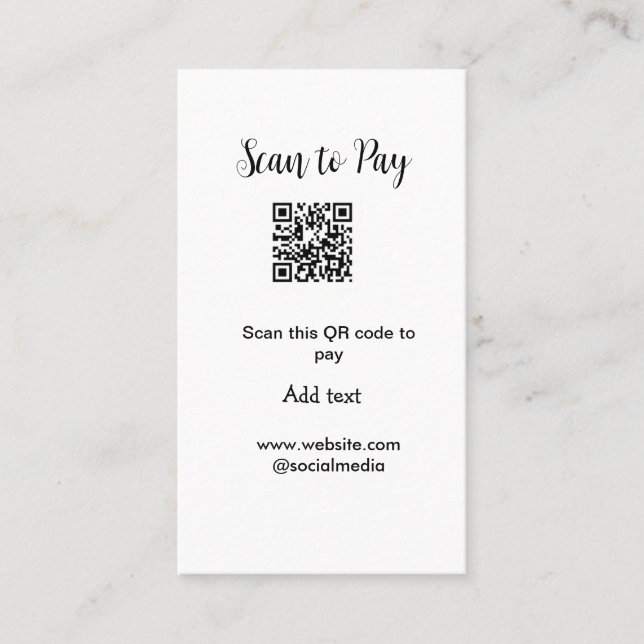 Tarjeta De Visita Buscar para pagar el análisis código QR agregar de (Anverso)