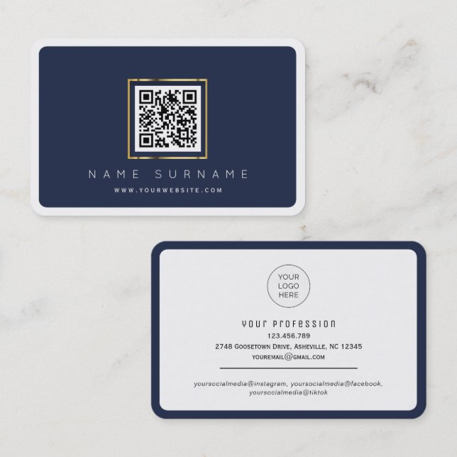 Tarjeta De Visita Buses profesionales o personales de código QR esca (Anverso / Reverso)