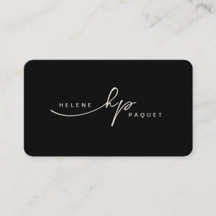 Tarjeta De Visita Busi minimalista de lujo con encanto negro/marfil 