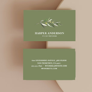Tarjeta De Visita Busin profesional minimalista de olivo verde moder