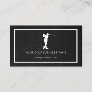 Tarjeta De Visita Busina de golf profesional negro y personalizada