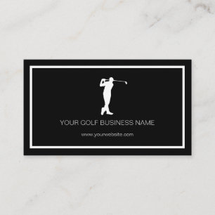 Tarjeta De Visita Busina de golf profesional negro y personalizada