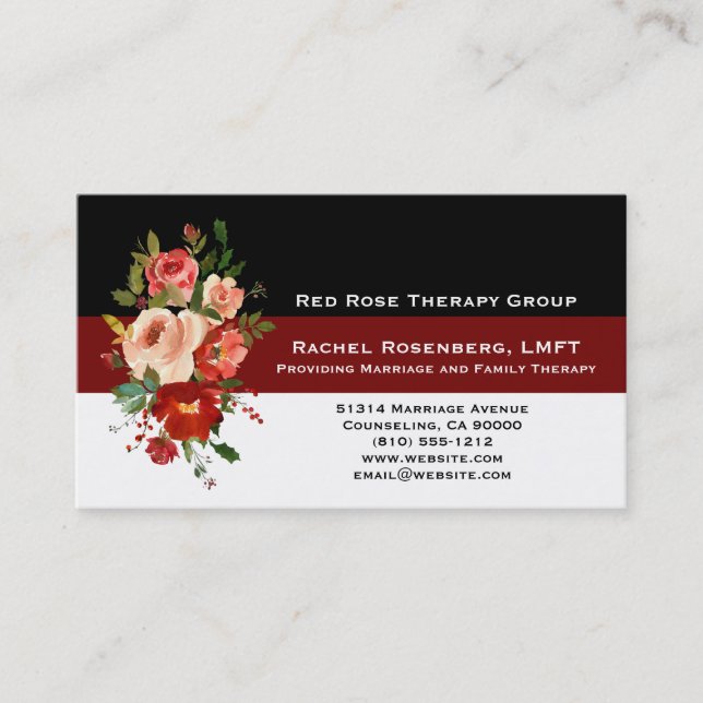 Tarjeta De Visita Busina para matrimonio y terapeuta familiar con li (Anverso)