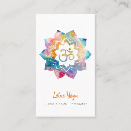 Tarjeta De Visita Busine de Lotus Yoga Watercolor Splash Serene Stud
