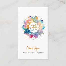 Tarjeta De Visita Busine de Lotus Yoga Watercolor Splash Serene Stud