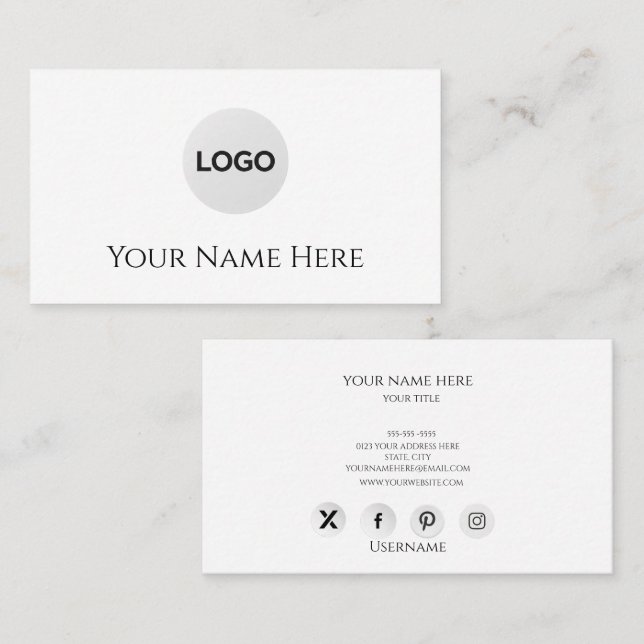 Tarjeta De Visita Business Card (Anverso / Reverso)