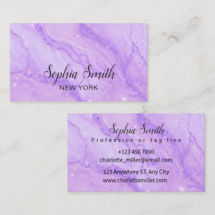 Tarjeta De Visita Business Card Elegant Glam Amethyst Gold