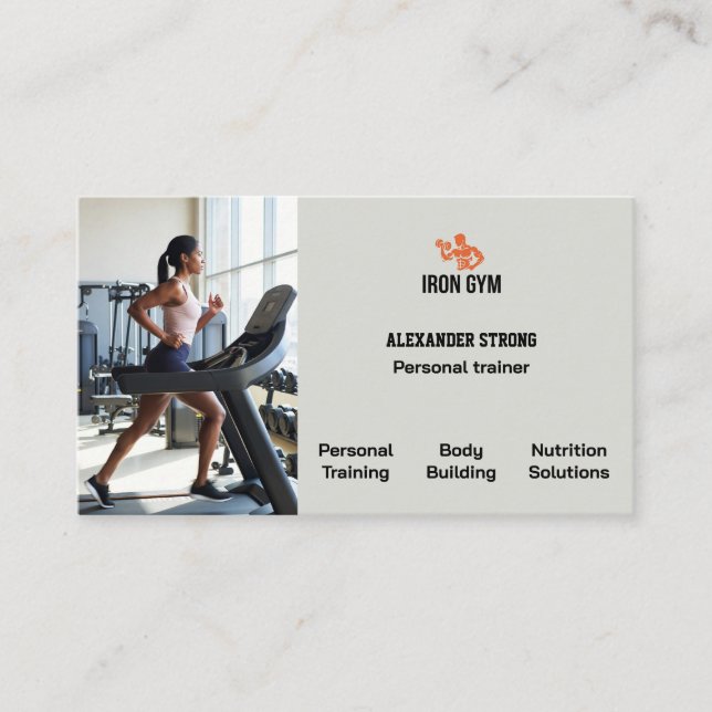 Tarjeta De Visita Business card fitness trainer body building gym (Anverso)