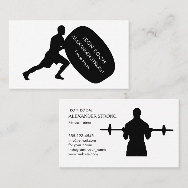 Tarjeta De Visita Business card for a fitness trainer or nutritionis (Anverso / Reverso)