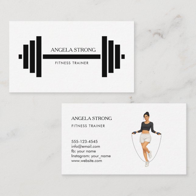 Tarjeta De Visita Business card for a fitness trainer or nutritionis (Anverso / Reverso)
