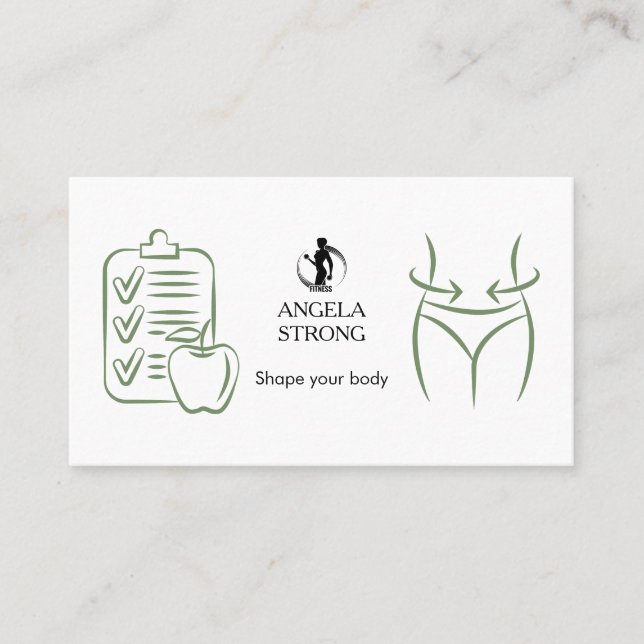 Tarjeta De Visita Business card for a fitness trainer or nutritionis (Anverso)