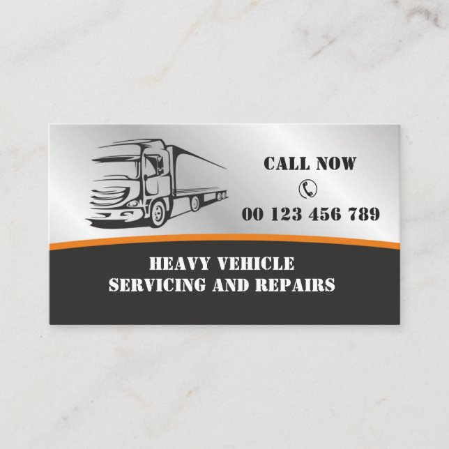 Tarjeta De Visita Business card  for Auto services for heavy vehicle (Anverso)