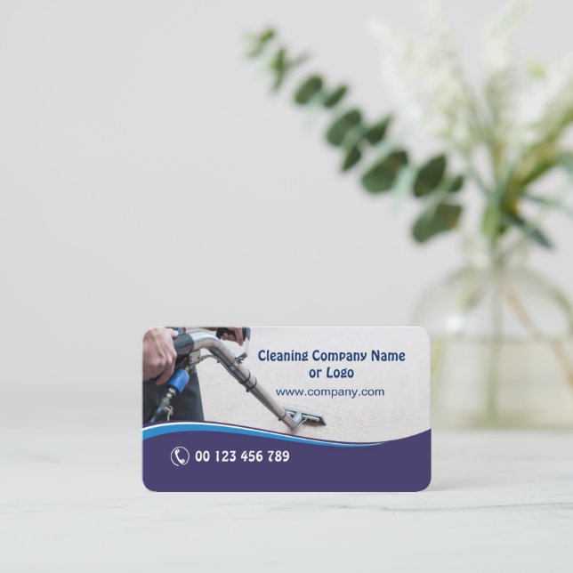 Tarjeta De Visita Business card for Carpet Cleaning Company (Anverso de pie)