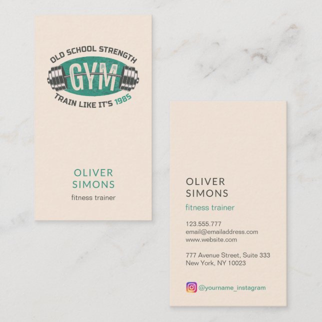 Tarjeta De Visita Business Card for Fitness trainer (Anverso / Reverso)
