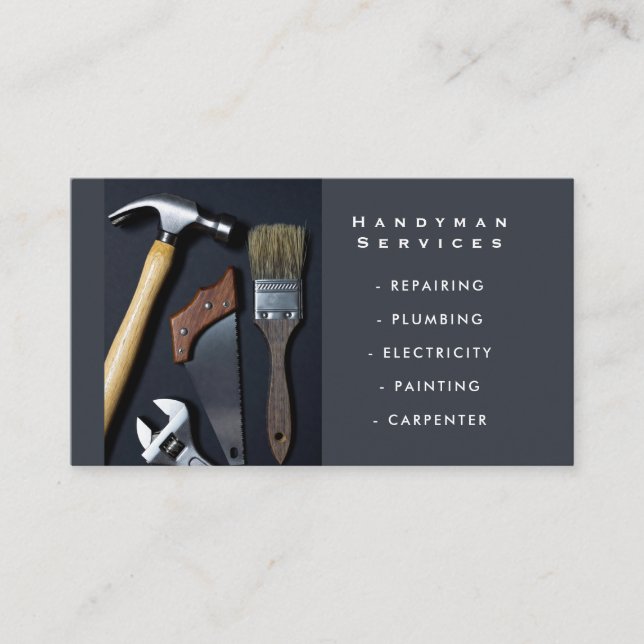 Tarjeta De Visita Business card for handyman home services (Anverso)