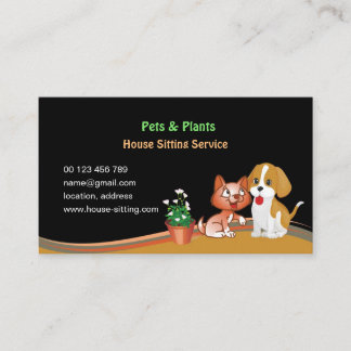 Tarjeta De Visita business card for Pet & Plants Sitting Service