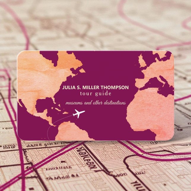 Tarjeta De Visita Business Card for Tour Guides with Map  (Subido por el creador)