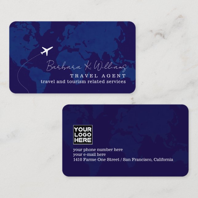 Tarjeta De Visita Business Card for Travel Agents (Anverso / Reverso)