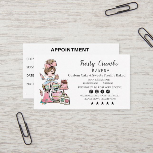 Tarjeta De Visita Business Card für Bäckerei (Anverso/Reverso In Situ)
