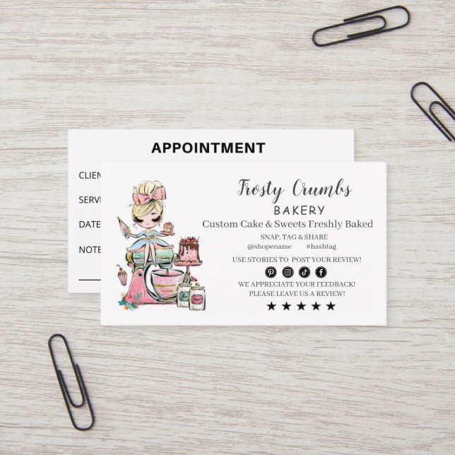 Tarjeta De Visita Business Card für Bäckerei (Anverso/Reverso In Situ)