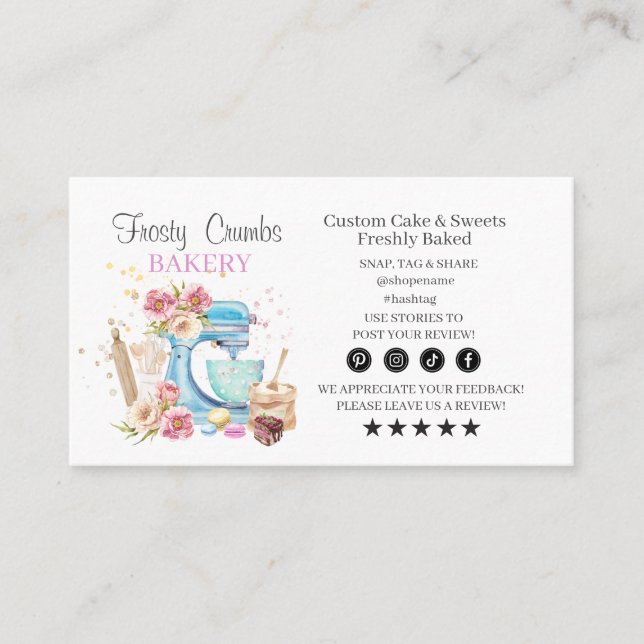 Tarjeta De Visita Business Card für Bäckerei (Anverso)