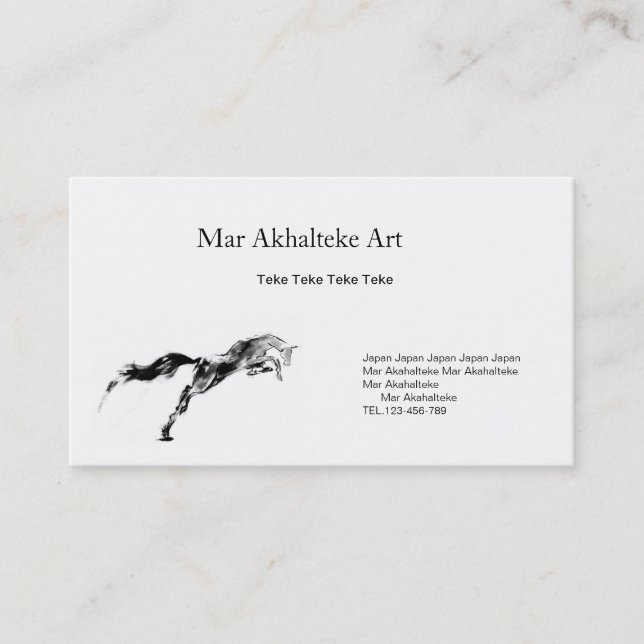Tarjeta De Visita Business card & horse (Anverso)