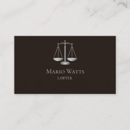 Tarjeta De Visita Business Card Lawyer Black and Grey