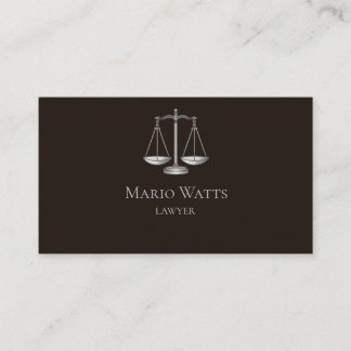 Tarjeta De Visita Business Card Lawyer Black and Grey