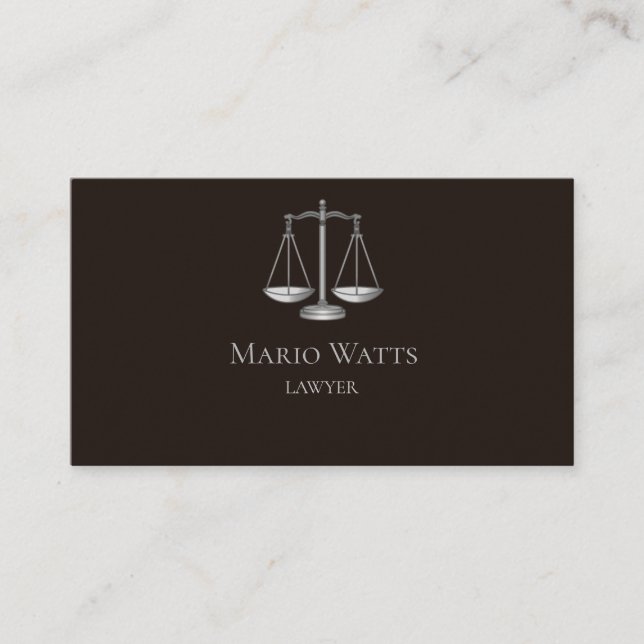 Tarjeta De Visita Business Card Lawyer Black and Grey (Anverso)