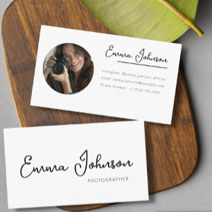 Tarjeta De Visita Business card template with photo, minimalist