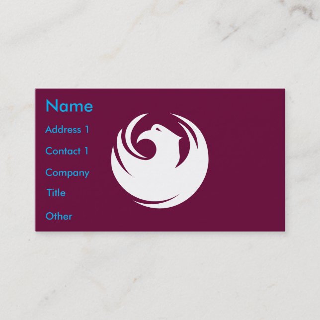 Tarjeta De Visita Business Card with Flag of Phoenix City, Arizona (Anverso)