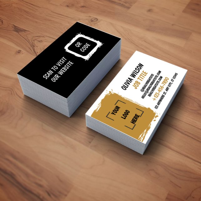 Tarjeta De Visita Business Card with QR Code | Black Modern Design (Subido por el creador)
