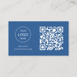 Tarjeta De Visita Business Card with QR Code | Blue Modern Design