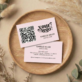 Tarjeta De Visita Business Card with QR Code | Modern Pink Design