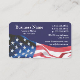 Tarjeta De Visita business card with waving American flag 26
