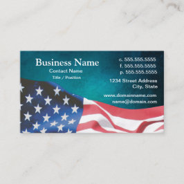 Tarjeta De Visita business card with waving American flag 26b