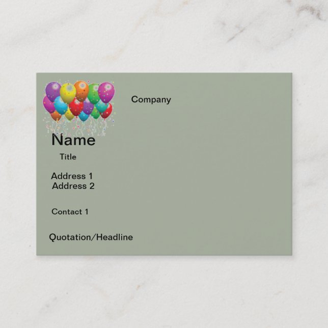 Tarjeta De Visita BUSINESS cards BALLOONS DISEÑO (Anverso)