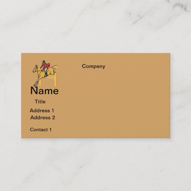 Tarjeta De Visita BUSINESS cards HORSE RIDING DISEÑO (Anverso)