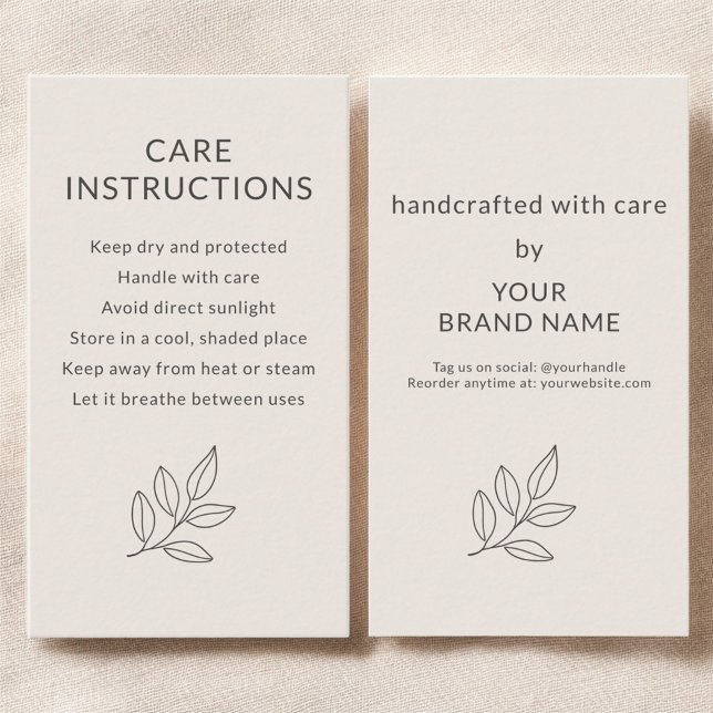 Tarjeta De Visita Business Care Instructions Blush Pink Small  (Subido por el creador)