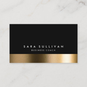 Tarjeta De Visita Business Coach Bold Black Gold Business Card