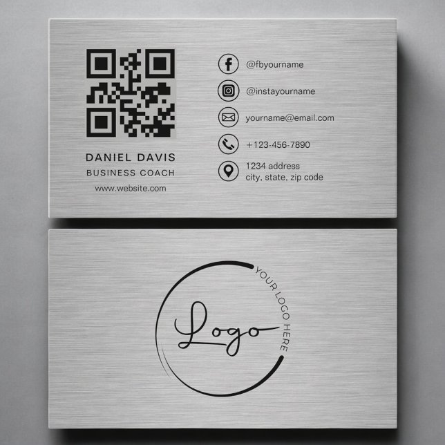 Tarjeta De Visita Business Coach Metal QR Code (Subido por el creador)