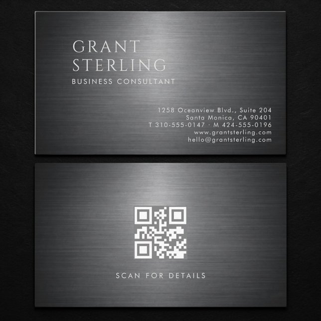 Tarjeta De Visita Business Consultant Metallic QR Code (Subido por el creador)