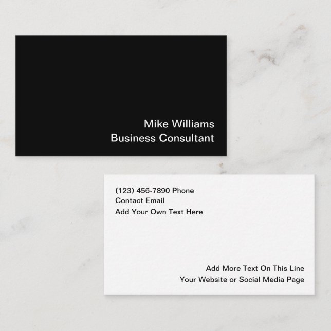 Tarjeta De Visita Business Consultant Simple Business Cards (Anverso / Reverso)
