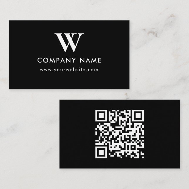 Tarjeta De Visita Business Logo Monogram Scannable Website (Anverso / Reverso)