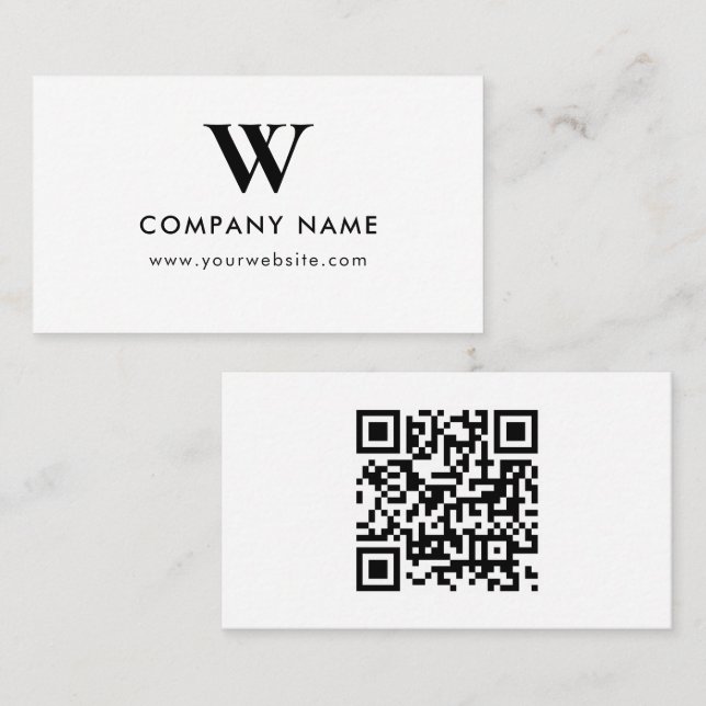 Tarjeta De Visita Business Logo Monogram Scannable Website (Anverso / Reverso)